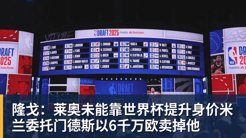 九游体育隆戈：莱奥未能靠世界杯提升身价米兰委托门德斯以6千万欧卖掉他